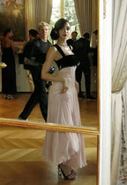 Vestido de Festa Elegante com Alças Rosa Linha A Longo Vestido de Noite Y7900