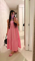 Vestido sencillo rosa de noche para mujeres, vestido de gala rosa Y2310