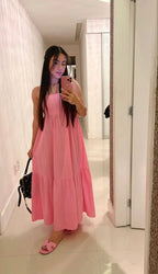 Vestido sencillo rosa de noche para mujeres, vestido de gala rosa Y2310