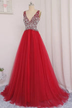 Abito da sera con scollo a V, gonna in tulle, abito per laurea, abito da festa formale, abiti per ballo di fine anno, abito per occasioni speciali Y792