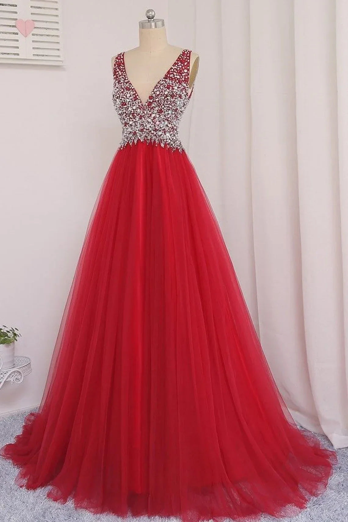 Abito da sera con scollo a V, gonna in tulle, abito per laurea, abito da festa formale, abiti per ballo di fine anno, abito per occasioni speciali Y792