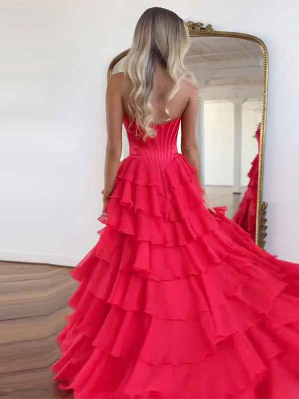 Yellow Strapless Satin Corset A Line Prom Dress