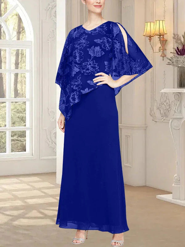 فستان شبكي طويل لامع مع صدرية بطبقة غير متماثلة مبتكرة