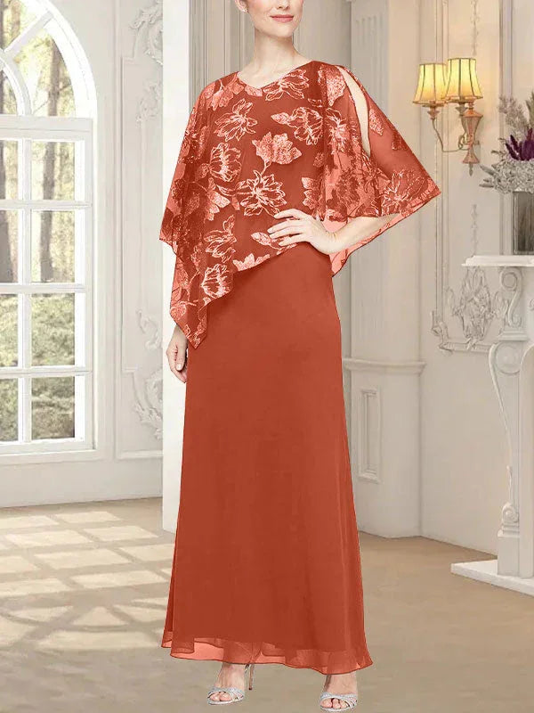 فستان شبكي طويل لامع مع صدرية بطبقة غير متماثلة مبتكرة