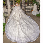 LelaAcra Long Sleeve Ball Gown Wedding Dress Appliques