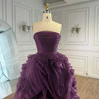 Serene Hill 2025 Purple Strapless Custom Princess Evening Dress for Women