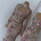 Serene Hill Floral Mermaid Evening Dress Long Sleeves Women Wedding Gown