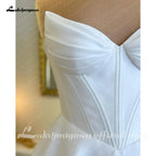Lakshmigown Custom A Line Soft Satin Beach Bridal Wedding Gown