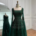Caramel Beaded A Line Evening Dress With Cape Sleeves Formal Gown For Women