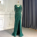 Customized Silver Beaded Mermaid Evening Dress Wedding Gown For Women
