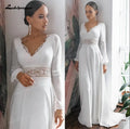 Lakshmigown Custom Boho Backless Chiffon Wedding Dress