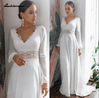Lakshmigown Custom Boho Backless Chiffon Wedding Dress