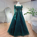 Pink Long Sleeves A Line Beaded Dubai Evening Wedding Party Dress 2025