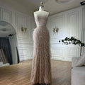 Serene Hill White Beaded Feathered Mermaid Evening Dress Custom Women