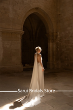 Elegant Satin Halter Mermaid Wedding Dress Backless Deep V Neck Gown