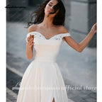 Lakshmigown Strapless A Line Wedding Dress Beaded High Slit