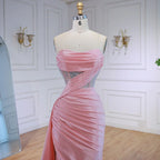 Elegant Pink Glitter Prom Dress with Slit LA72997