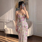 Customized Strapless Mermaid Evening Dress With Floral Pattern For Women