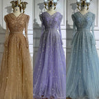 Customized Nude Beaded A Line Evening Dress For Arabian Wedding