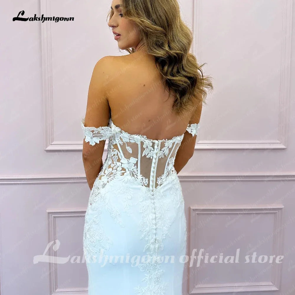 Customized Off The Shoulder Bridal Gown For Women Wedding Party Dress
