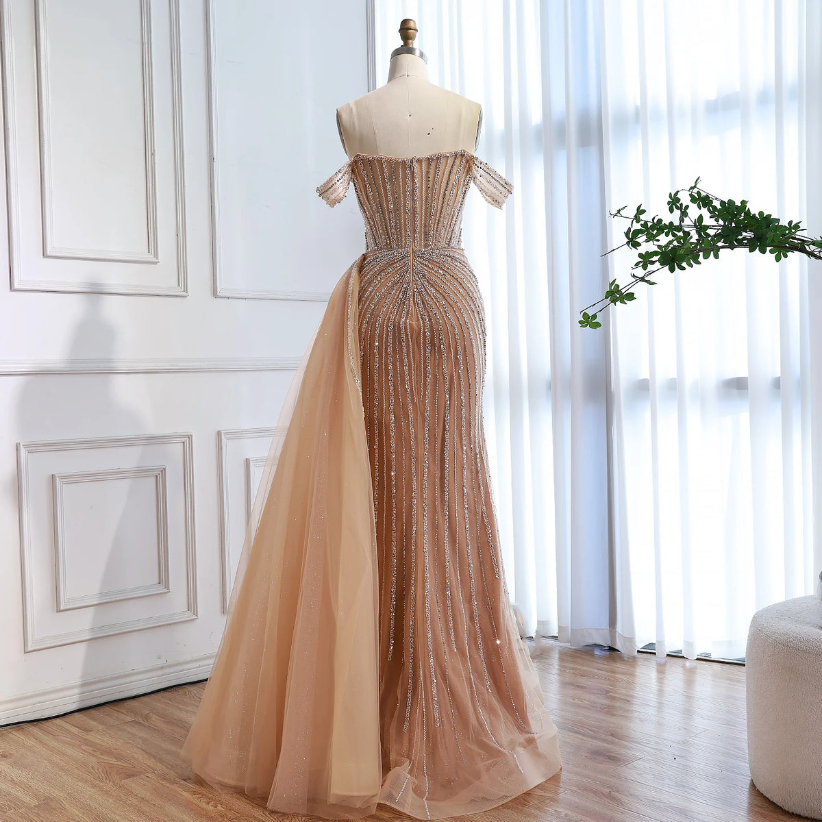 Serene Hill Customized Elegant Off The Shoulder Mermaid Evening Gown For Women