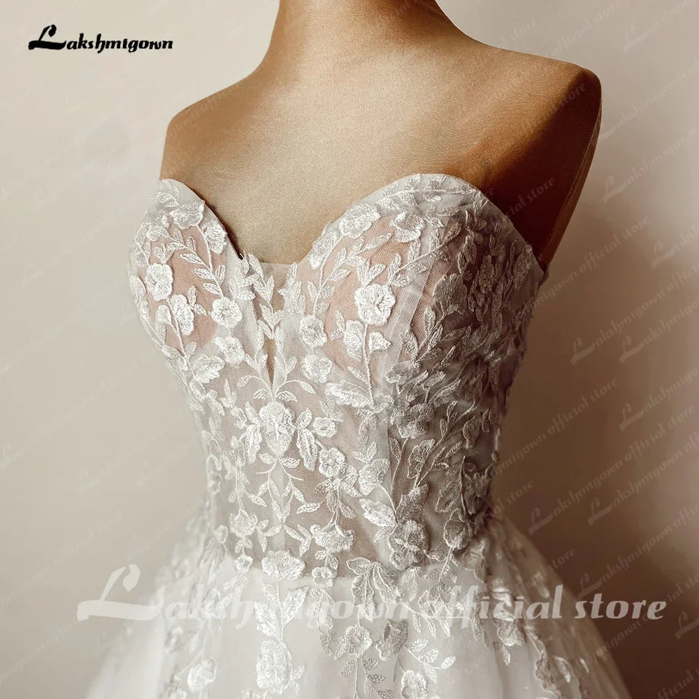 Custom Sweetheart Lace Up Ball Gown Wedding Dress Plus Size Bridal Gown