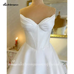 Lakshmigown Custom A Line Soft Satin Beach Bridal Wedding Gown