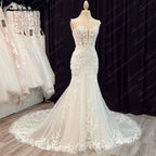 Custom Mermaid Wedding Dress Off Shoulder Court Train Bride