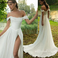 Lakshmigown Custom Chiffon Beach Wedding Dress Lace Up Back