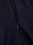 Damen Herbst/Winter Hochschulstil Schlichte Bardot-Kleid mit geraffter Taille und kontrastfarbener Mini-Länge, Figurbetont