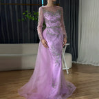Caramel Mermaid Evening Dress With Beaded Skirt For Wedding Custom Tailored
