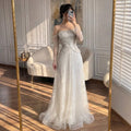 Serene Hill Customized Off Shoulder A Line Prom Dress for Women Evening Gown
