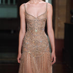 Serene Hill Custom Nude A Line Beaded Luxury Evening Party Gown 2026