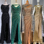 Customized Silver Beaded Mermaid Evening Dress Wedding Gown For Women
