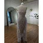 Serene Hill White Mermaid Beaded Wedding Evening Gown For Women