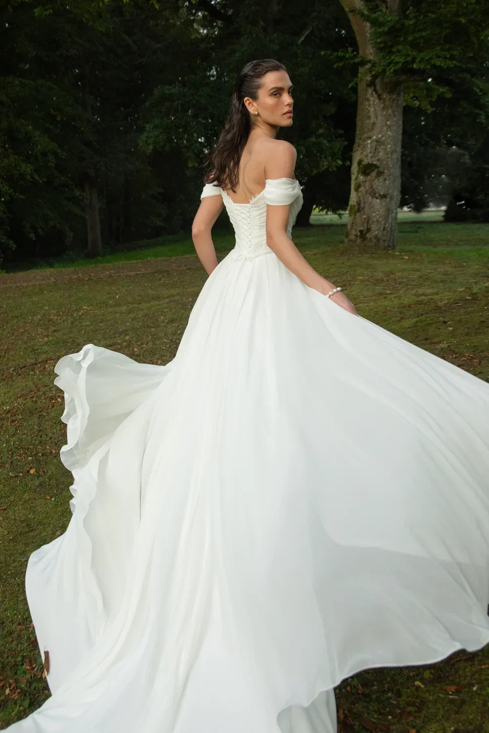Lakshmigown Custom Chiffon Beach Wedding Dress Lace Up Back