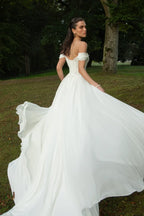 Lakshmigown Custom Chiffon Beach Wedding Dress Lace Up Back