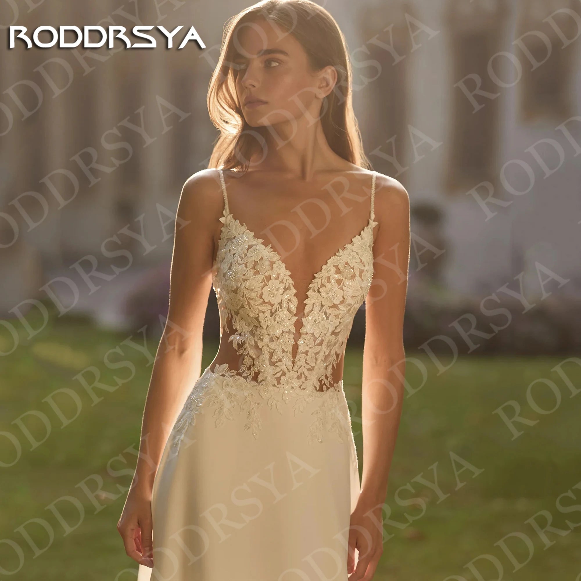 Boho Wedding Dress A Line Lace V Neck With Detachable Cape Custom Bridal Gown