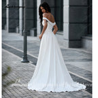 Lakshmigown Strapless A Line Wedding Dress Beaded High Slit