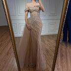 Serene Hill Customized Elegant Off The Shoulder Mermaid Evening Gown For Women