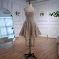 Serene Hill Nude A-Line Mini Evening Dress With Crystal Accents For Women