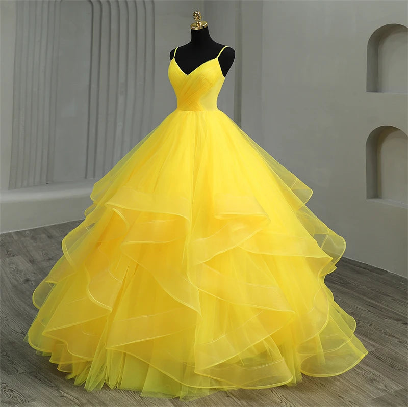 Marineblaue Quinceañera-Kleider mit Rüschen, V-Ausschnitt, Trägerbändchen, einfaches festliches verführerisches Prinzessinnenkleid Vestidos De Quinceañera