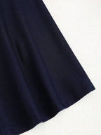 Damen Herbst/Winter Hochschulstil Schlichte Bardot-Kleid mit geraffter Taille und kontrastfarbener Mini-Länge, Figurbetont