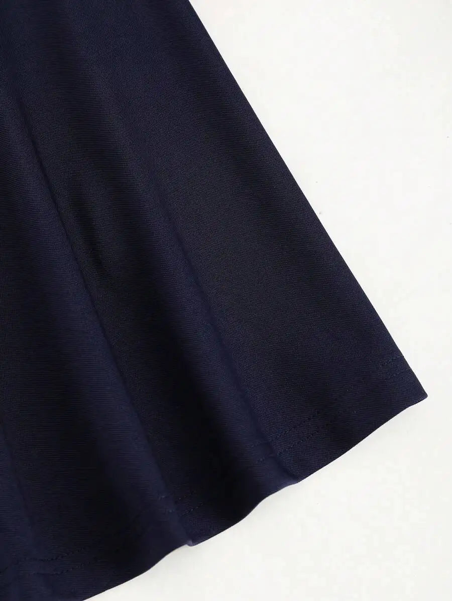Damen Herbst/Winter Hochschulstil Schlichte Bardot-Kleid mit geraffter Taille und kontrastfarbener Mini-Länge, Figurbetont