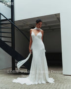 Lorie Sleeveless A Line Wedding Dress Chiffon Corset Bridal Gown 2025