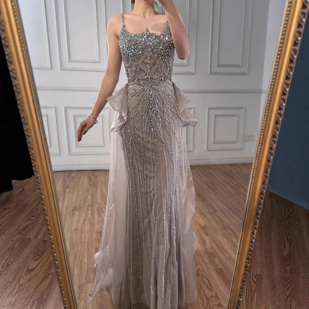 Serene Hill 2026 Caramel Crystal Beaded Mermaid Evening Dress