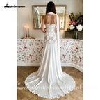 Customized Strapless Illusion Mermaid Wedding Dress With Shawl Open Back