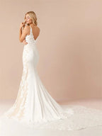 Custom Satin Mermaid Wedding Dress Sweetheart Neckline Floor Length Gown