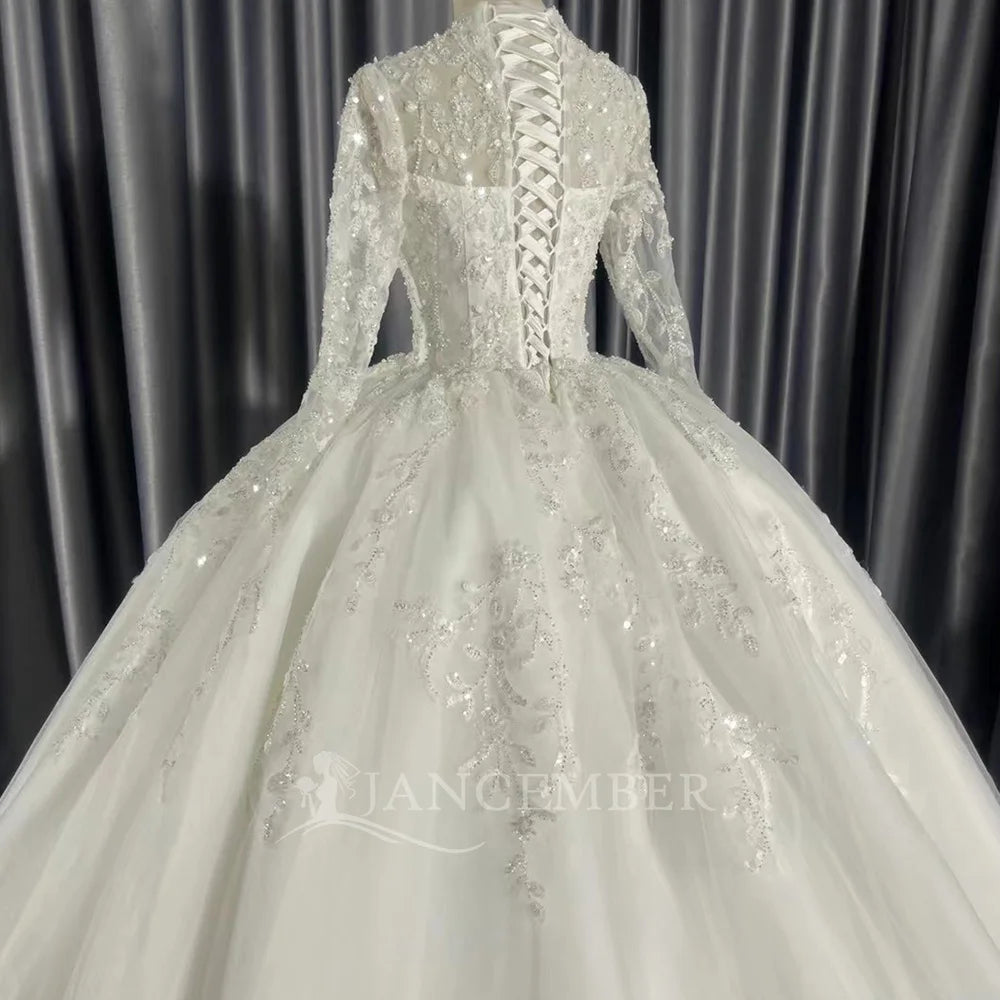 2026 Customized Ball Gown Wedding Dress Long Sleeve Plus Size Gown