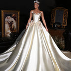 Customized A Line Wedding Dress Sweetheart Appliques Princess Bridal Gown